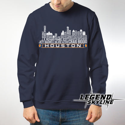 Houston Baseball Team All Time Legends Houston City Skyline Shirt