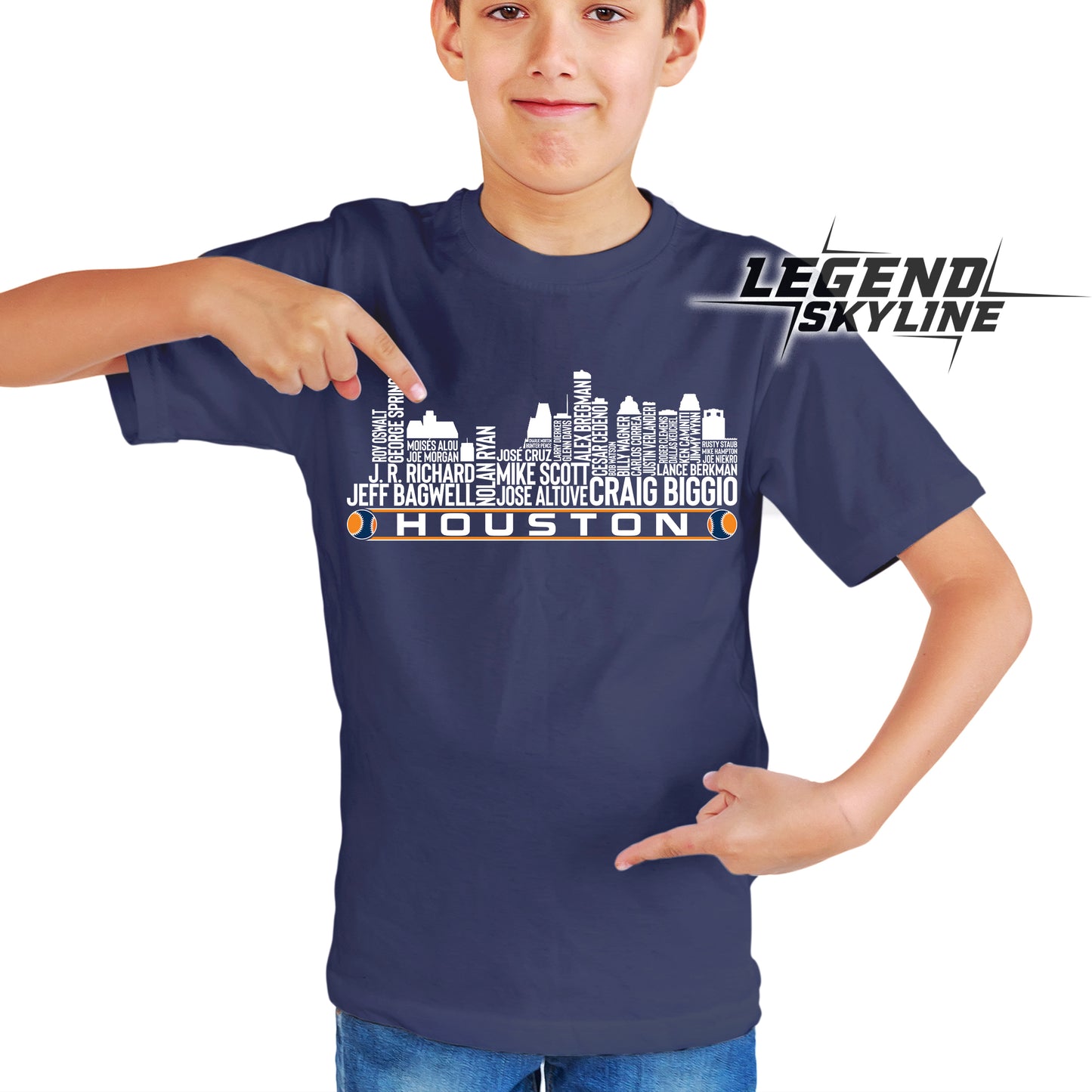 Houston Baseball Team All Time Legends Houston City Skyline Shirt