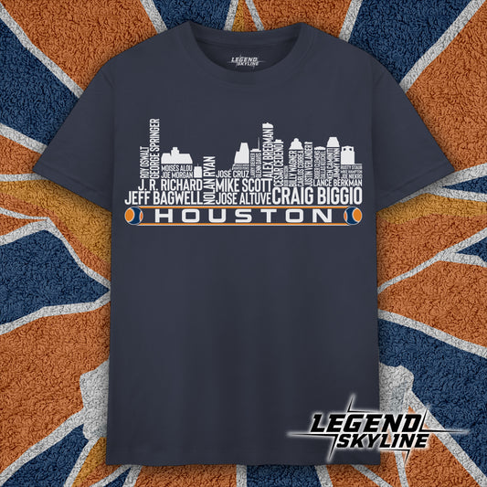 Houston Baseball Team All Time Legends Houston City Skyline Shirt