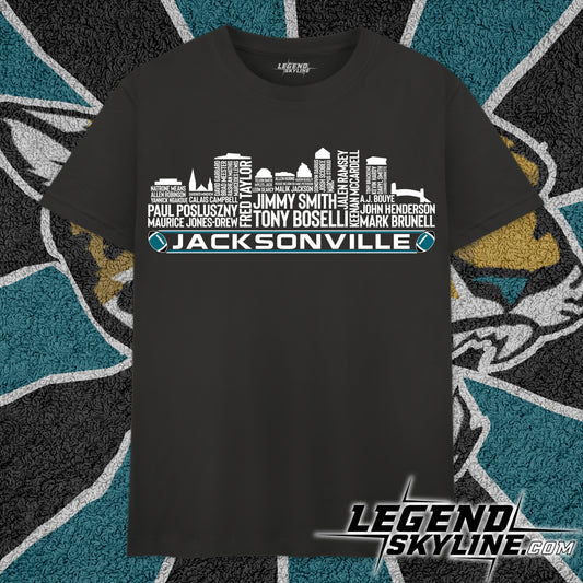 Jacksonville Football Greatest Of All Time Team Legend Jacksonville City Skyline Shirt