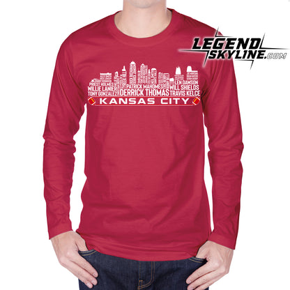 Kansas City Football Greatest Of All Time Team Legend Kansas City Skyline Shirt