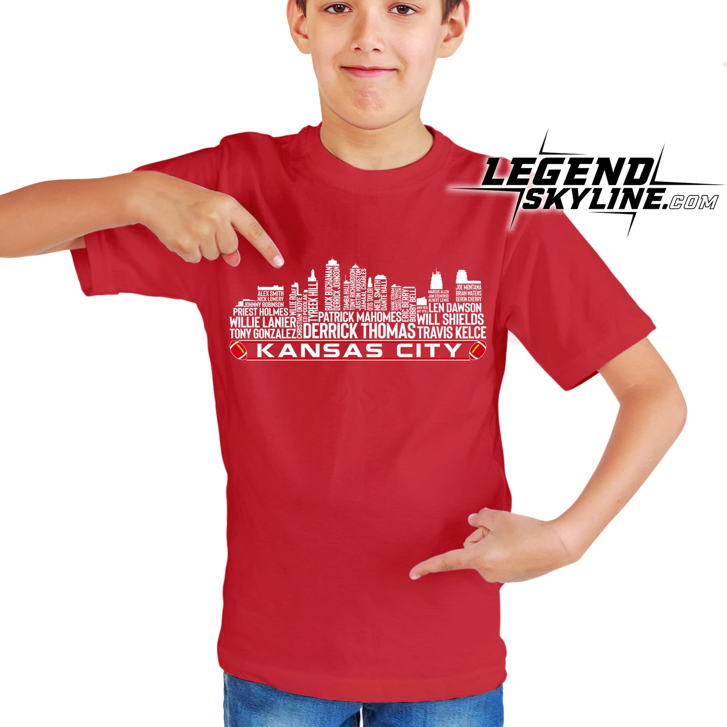 Kansas City Football Greatest Of All Time Team Legend Kansas City Skyline Shirt