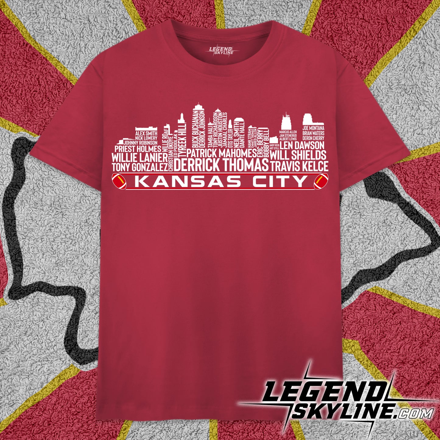 Kansas City Football Greatest Of All Time Team Legend Kansas City Skyline Shirt