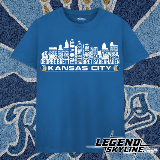 Kansas City Baseball Team All Time Legends Kansas City Skyline Shirt