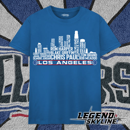 Los Angeles Basketball Team All Time Legends Los Angeles City Skyline Shirt