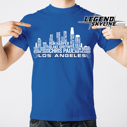 Los Angeles Basketball Team All Time Legends Los Angeles City Skyline Shirt