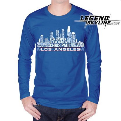 Los Angeles Basketball Team All Time Legends Los Angeles City Skyline Shirt