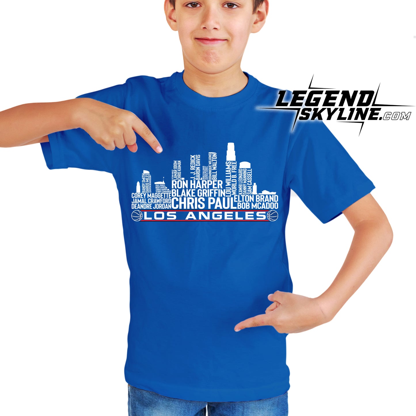 Los Angeles Basketball Team All Time Legends Los Angeles City Skyline Shirt