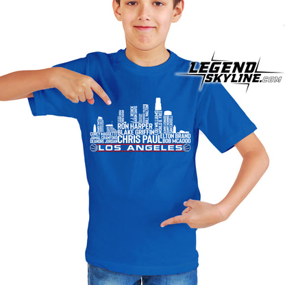 Los Angeles Basketball Team All Time Legends Los Angeles City Skyline Shirt