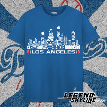 Los Angeles Baseball Team All Time Legends Los Angeles City Skyline Shirt