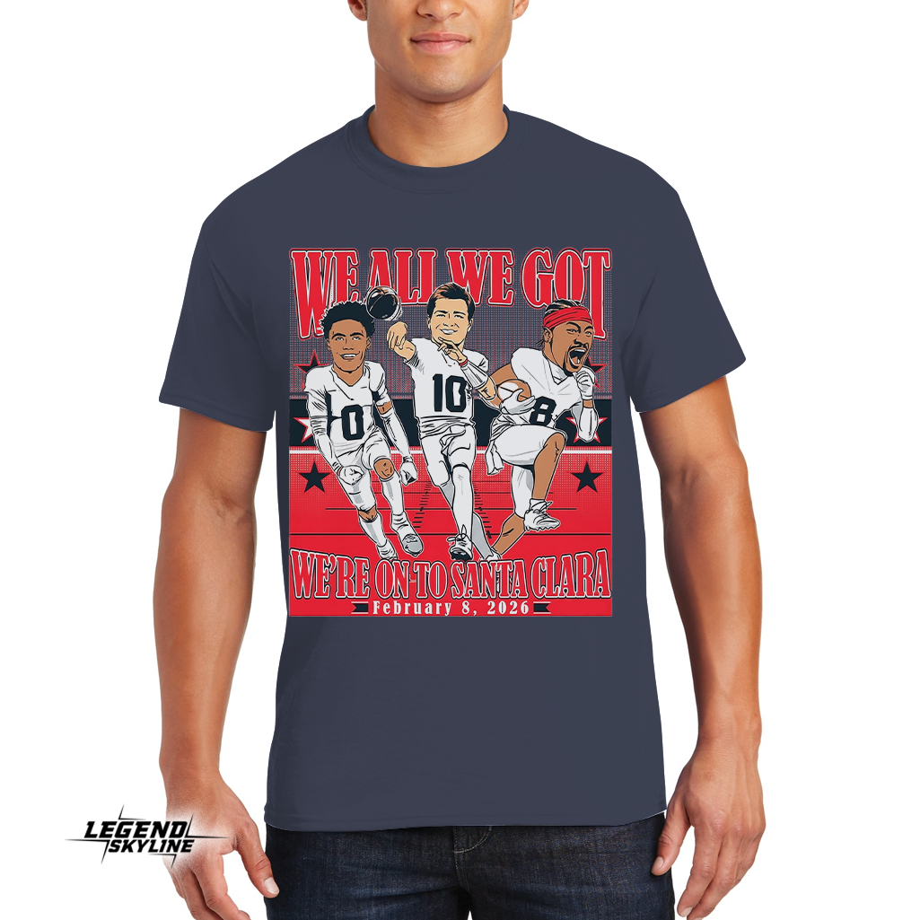 Drake Maye, Stefon Diggs & Christian Gonzalez – Conference Champions Caricatures Shirt