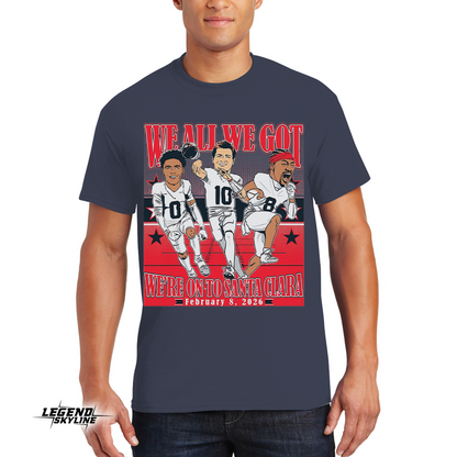 Drake Maye, Stefon Diggs & Christian Gonzalez – Conference Champions Caricatures Shirt