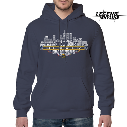 Denver Dream Team Basketball Champions 2023, Denver City Skyline Shirt