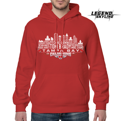 Tampa Bay Dream Team Football LV Champions 2021, Tampa Bay City Skyline Shirt