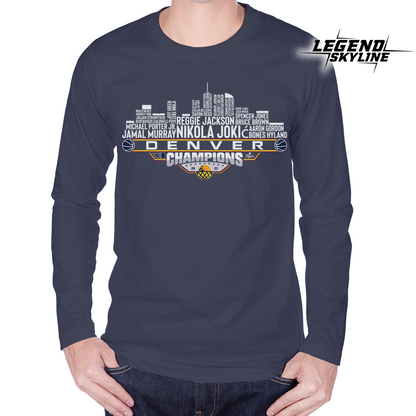 Denver Dream Team Basketball Champions 2023, Denver City Skyline Shirt