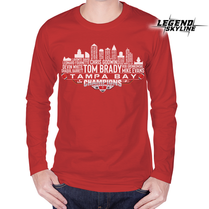 Tampa Bay Dream Team Football LV Champions 2021, Tampa Bay City Skyline Shirt