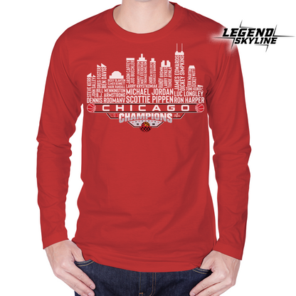 Chicago Dream Team Basketball Champions 1996, Chicago City Skyline Shirt