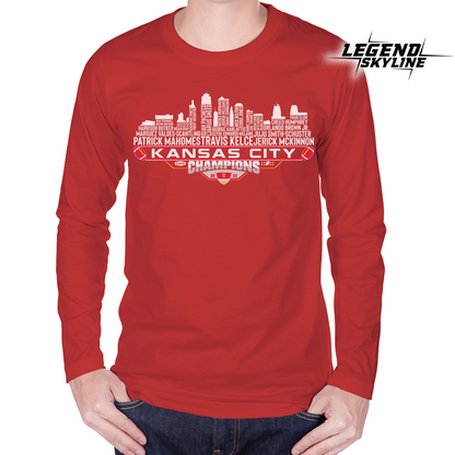 Kansas Football Dream Team Football LVII Champions 2023, Kansas City Skyline Shirt