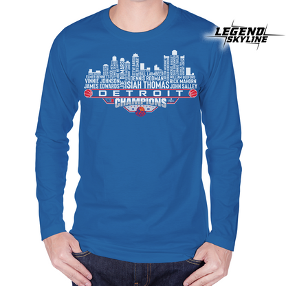 Detroit Dream Team Basketball Champions 1990, Detroit City Skyline Shirt