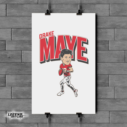 Drake Maye Caricature Football Shirts
