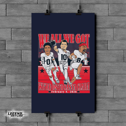 Drake Maye, Stefon Diggs & Christian Gonzalez – Conference Champions Caricatures Shirt