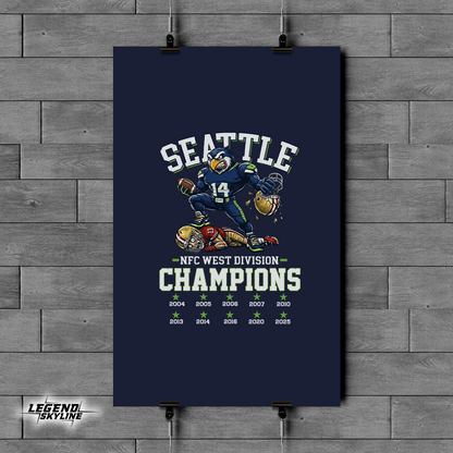 Seattle Football NFC West Division Champs 2025 Shirt