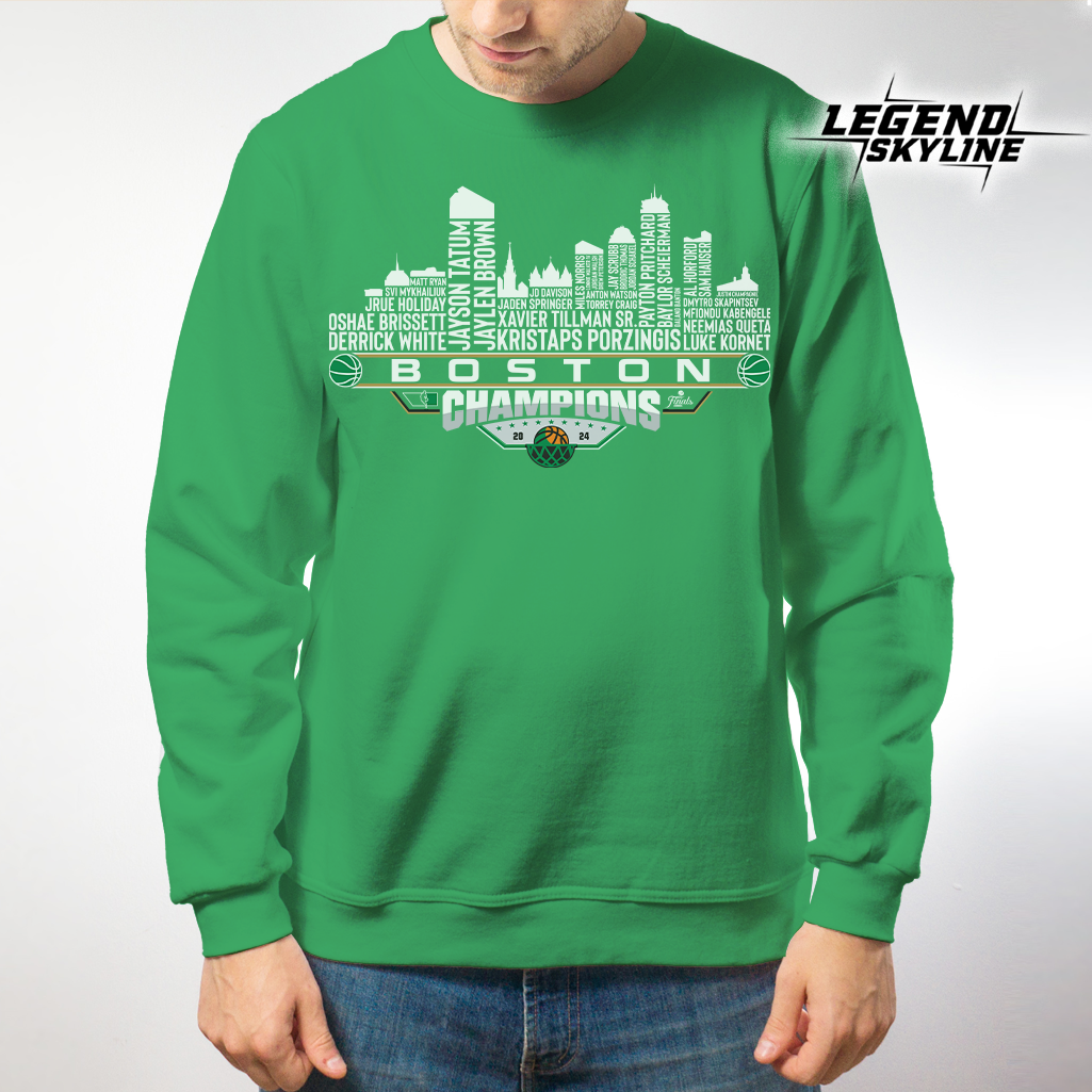 Boston Dream Team Basketball Champions 2024, Boston City Skyline Shirt