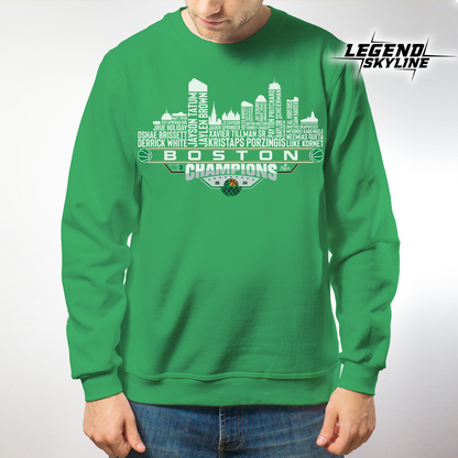 Boston Dream Team Basketball Champions 2024, Boston City Skyline Shirt