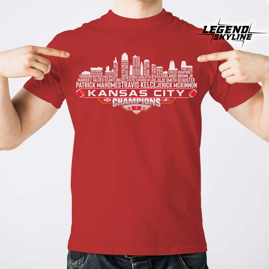 Kansas Football Dream Team Football LVII Champions 2023, Kansas City Skyline Shirt