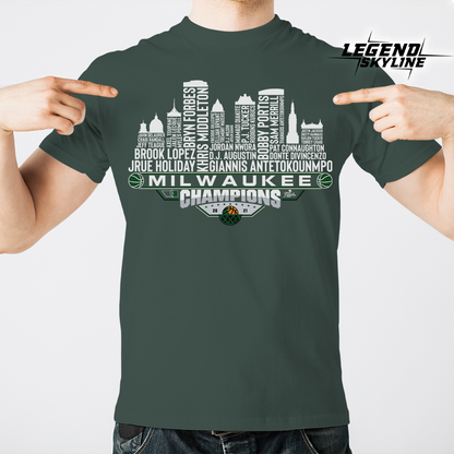 Milwaukee Dream Team Basketball Champions 2021, Milwaukee City Skyline Shirt
