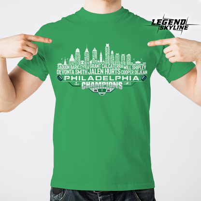 Philadelphia Dream Team Football LII Champions 2025, Philadelphia City Skyline Shirt