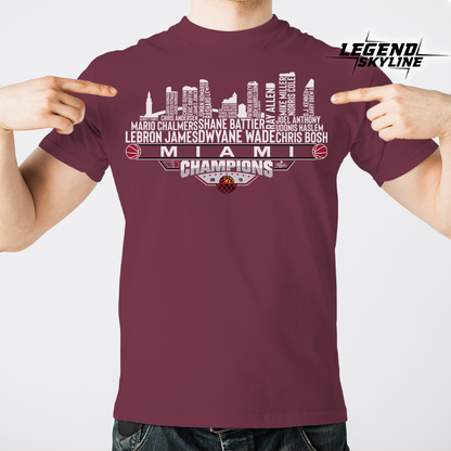Miami Dream Team Basketball Champions 2013, Miami City Skyline Shirt