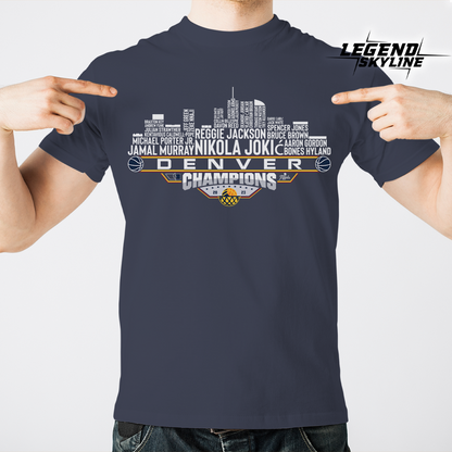 Denver Dream Team Basketball Champions 2023, Denver City Skyline Shirt