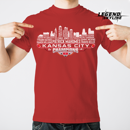 Kansas Dream Team Football  LIV Champions 2020, Kansas City Skyline Shirt