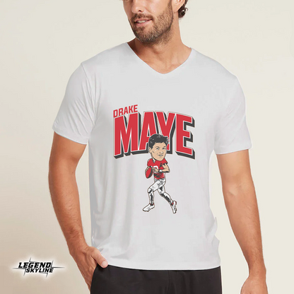 Drake Maye Caricature Football Shirts