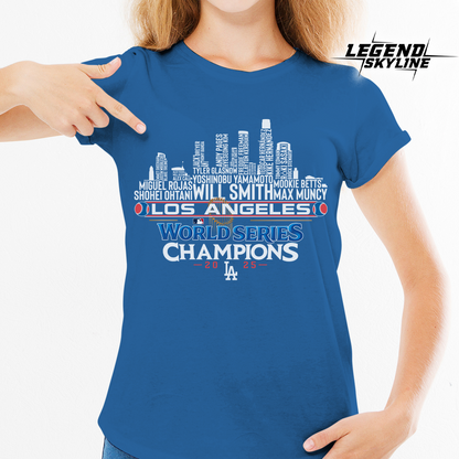 Los Angeles Baseball World Champions Team Series 2025 LA City Skyline Shirts