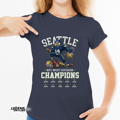 Seattle Football NFC West Division Champs 2025 Shirt