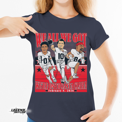 Drake Maye, Stefon Diggs & Christian Gonzalez – Conference Champions Caricatures Shirt
