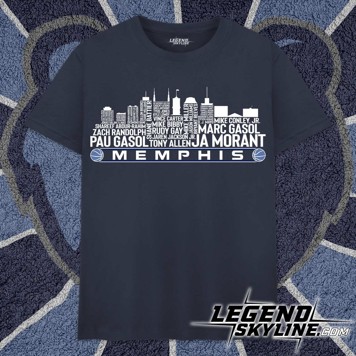 Memphis Basketball Team All Time Legends Memphis City Skyline Shirt