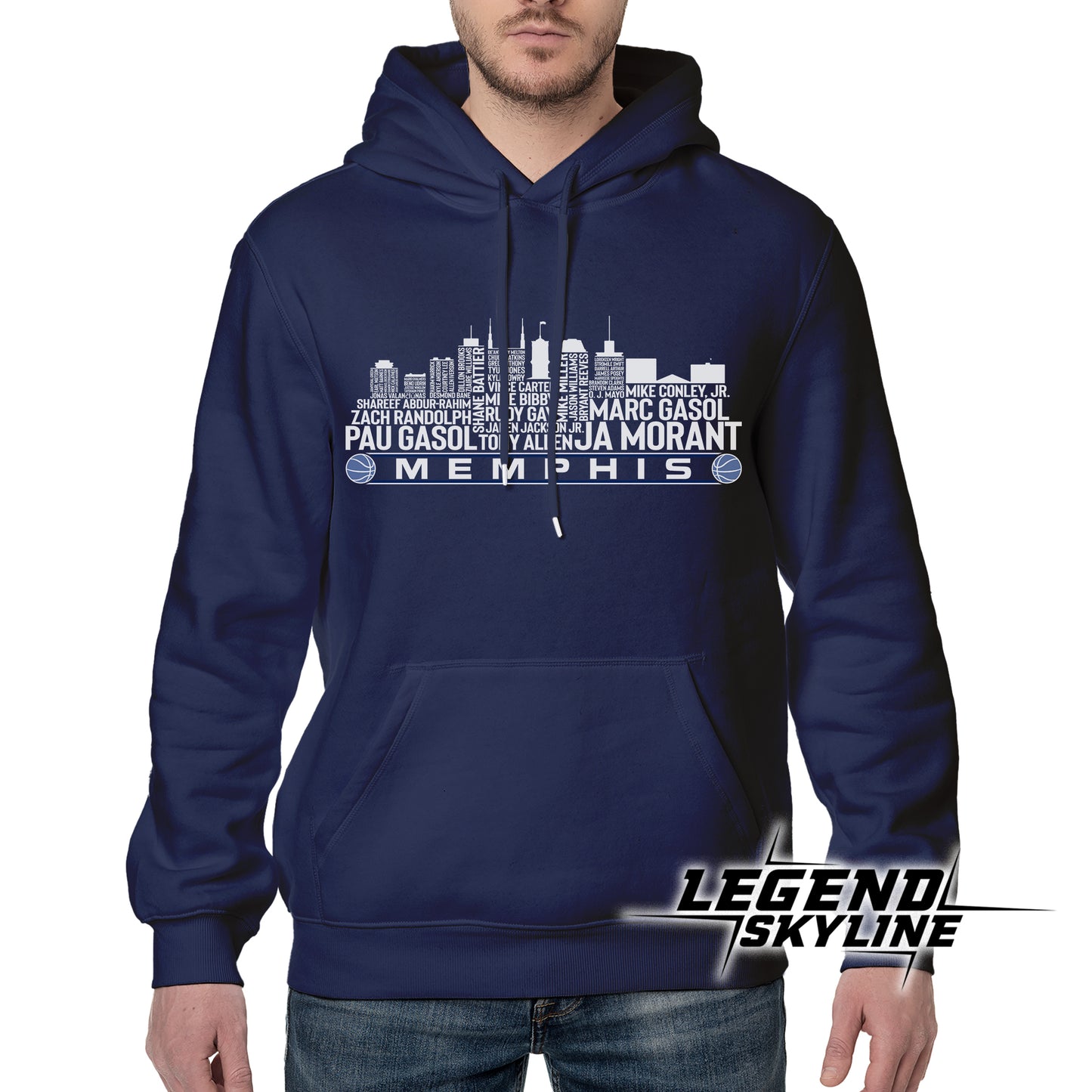 Memphis Basketball Team All Time Legends Memphis City Skyline Shirt