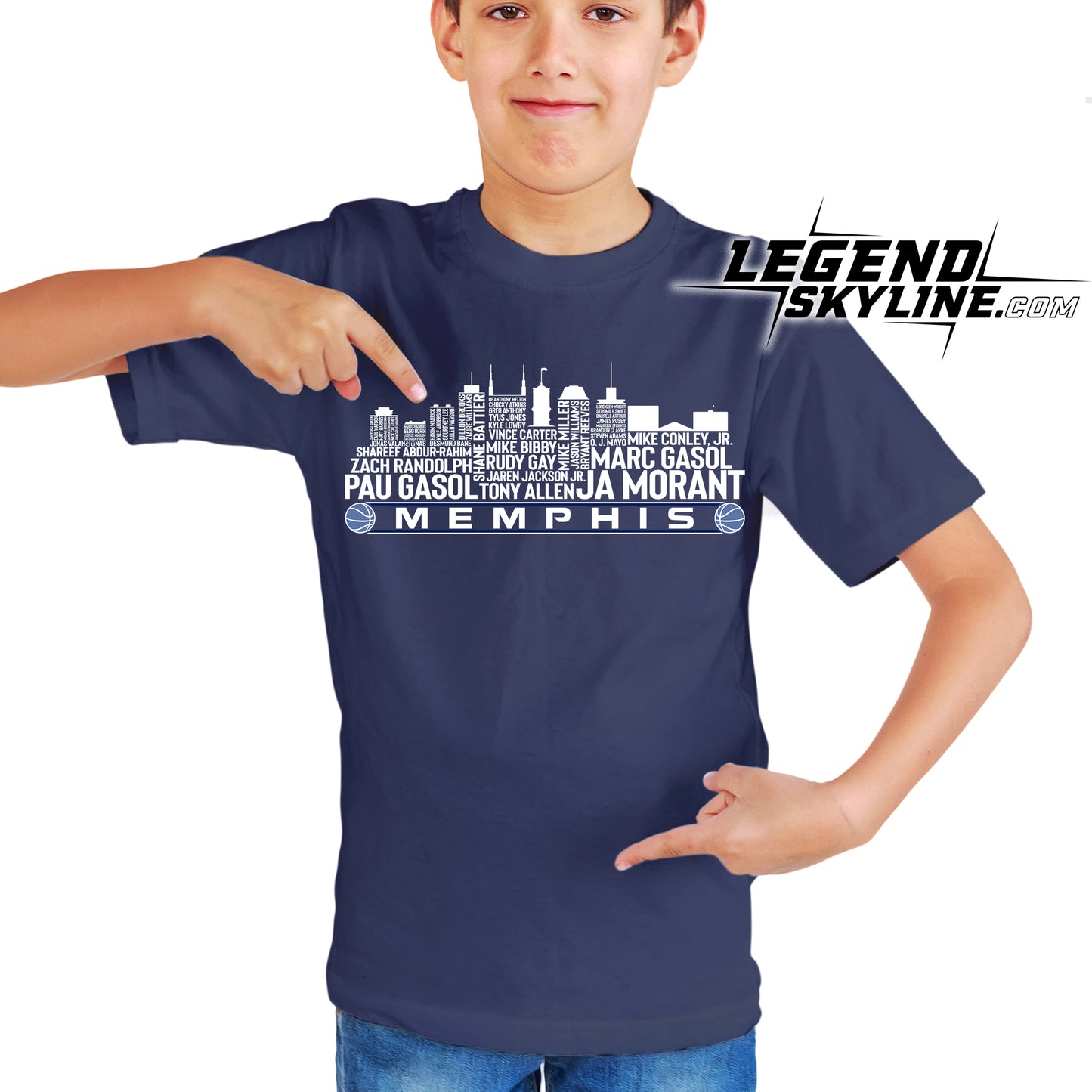 Memphis Basketball Team All Time Legends Memphis City Skyline Shirt