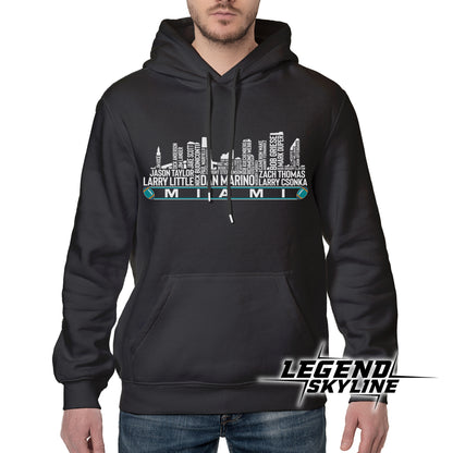Miami Football Team All Time Legends Miami City Skyline Shirt