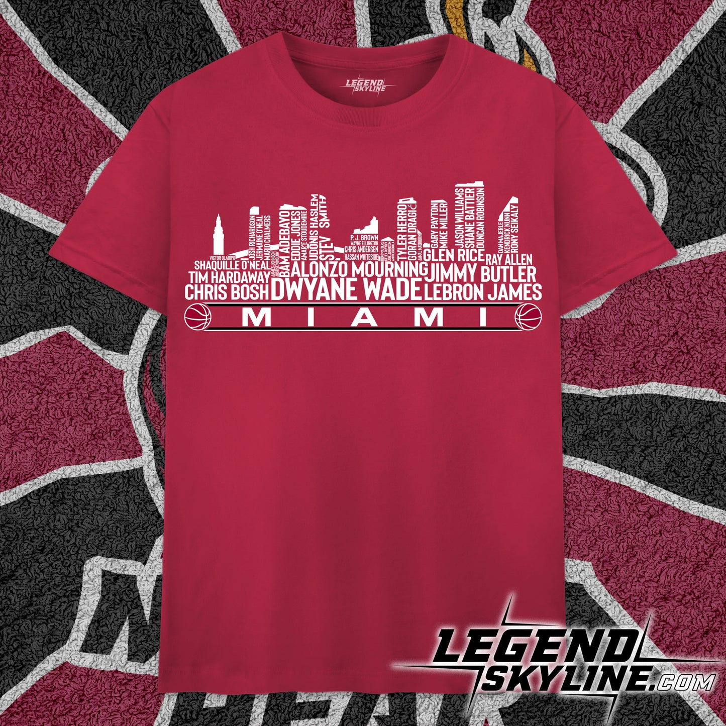 Miami Basketball Team All Time Legends Miami City Skyline Shirt