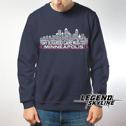 Minnesota Baseball Team All Time Legends Minneapolis City Skyline Shirt