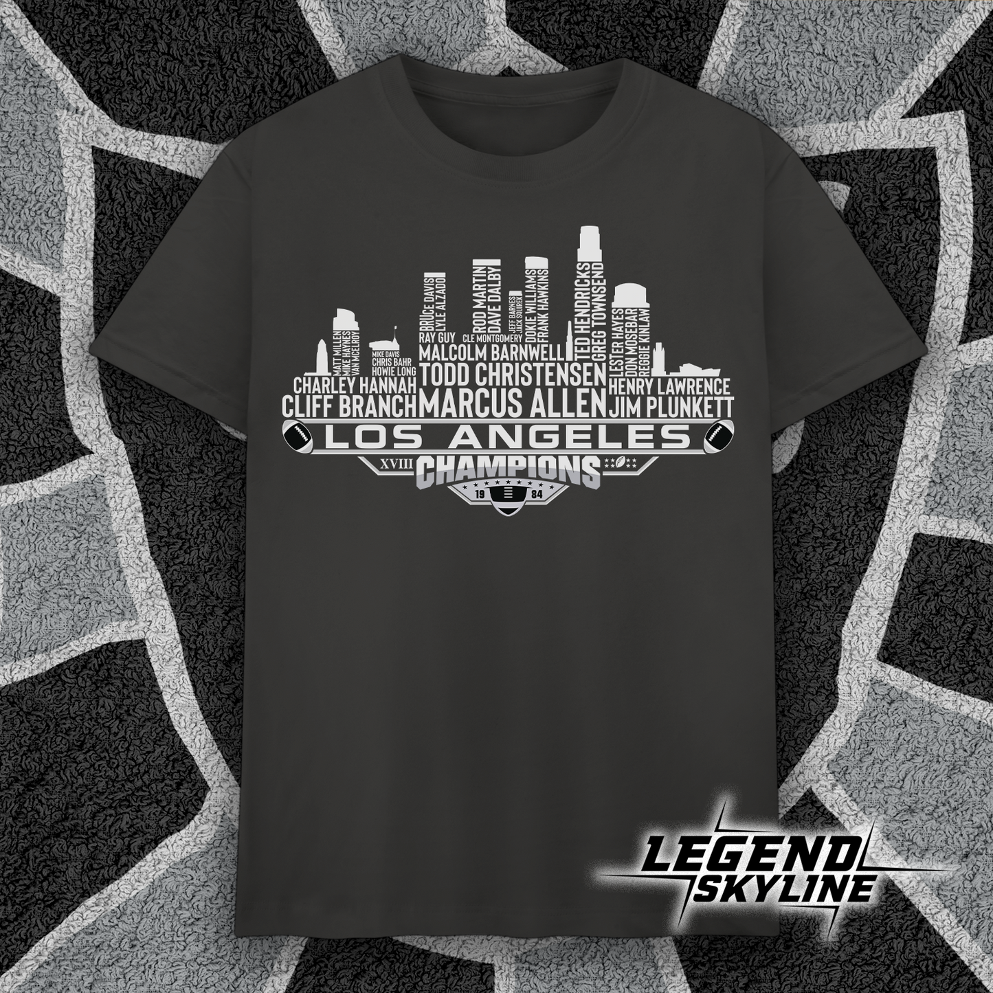 Los Angeles Dream Team Football XVIII Champions 1984, Los Angeles City Skyline Shirt