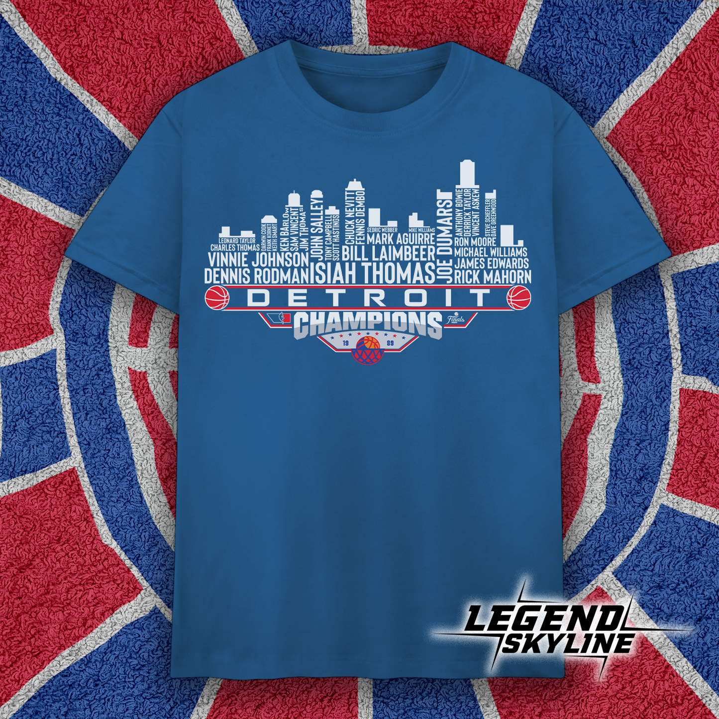 Detroit Dream Team Basketball Champions 1989, Detroit City Skyline Shirt