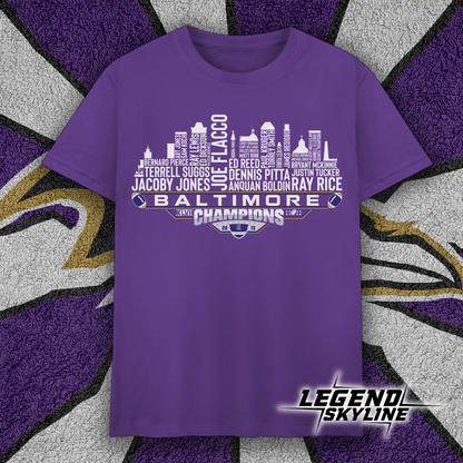 Baltimore Dream Team Football XLVII Champions 2013, Baltimore City Skyline Shirt