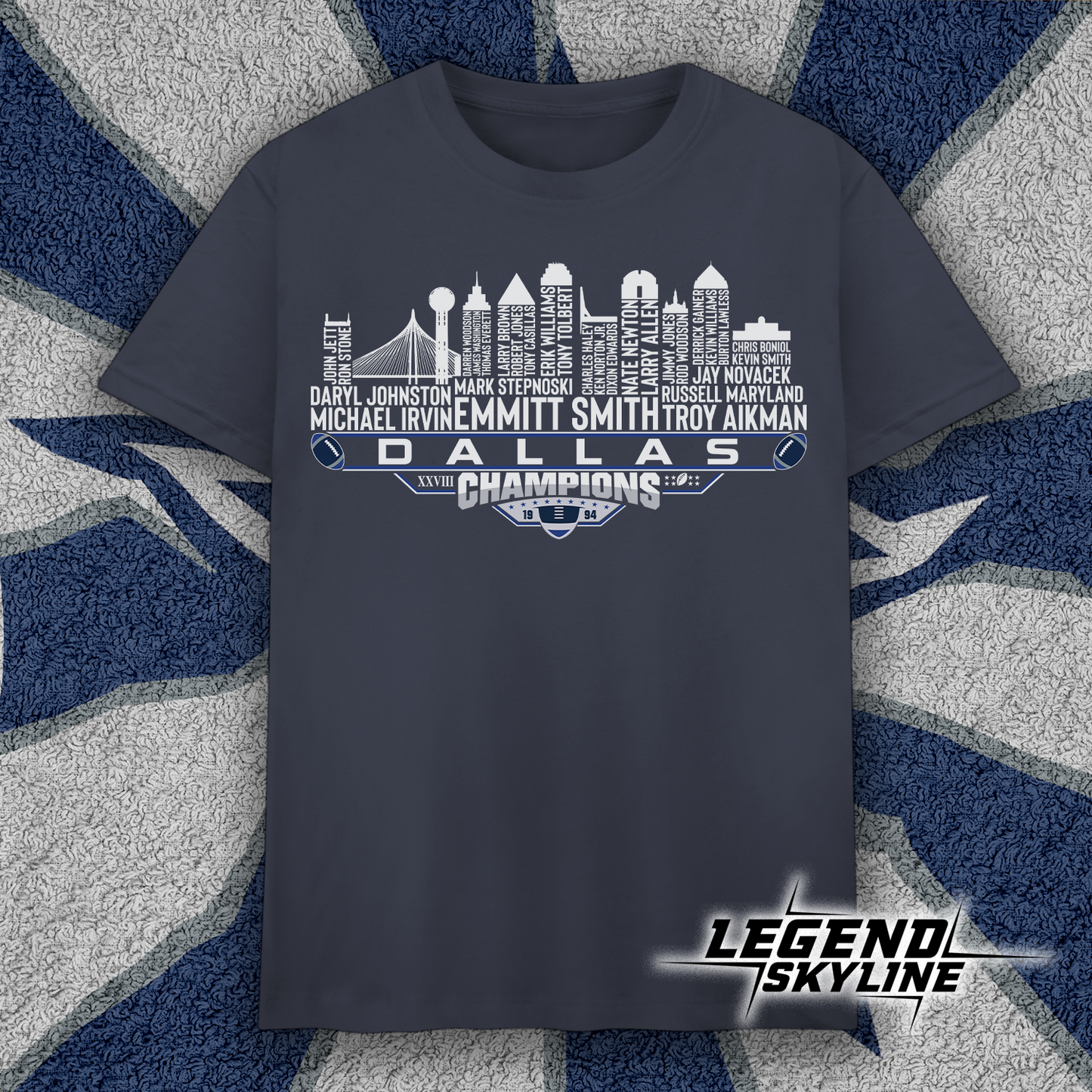 Dallas Dream Team Football XXVIII Champions 1994, Dallas City Skyline Shirt