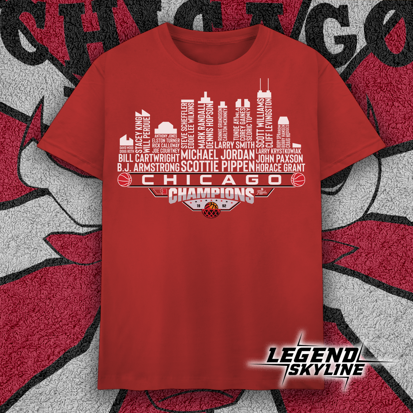 Chicago Dream Team Basketball Champions 1992, Chicago City Skyline Shirt