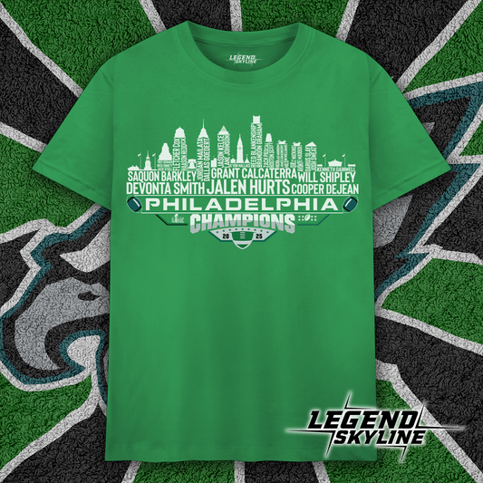 Philadelphia Dream Team Football LII Champions 2025, Philadelphia City Skyline Shirt